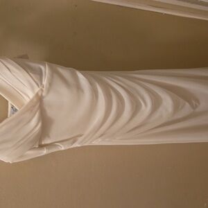 Elegant Cream Draped Women's Dress